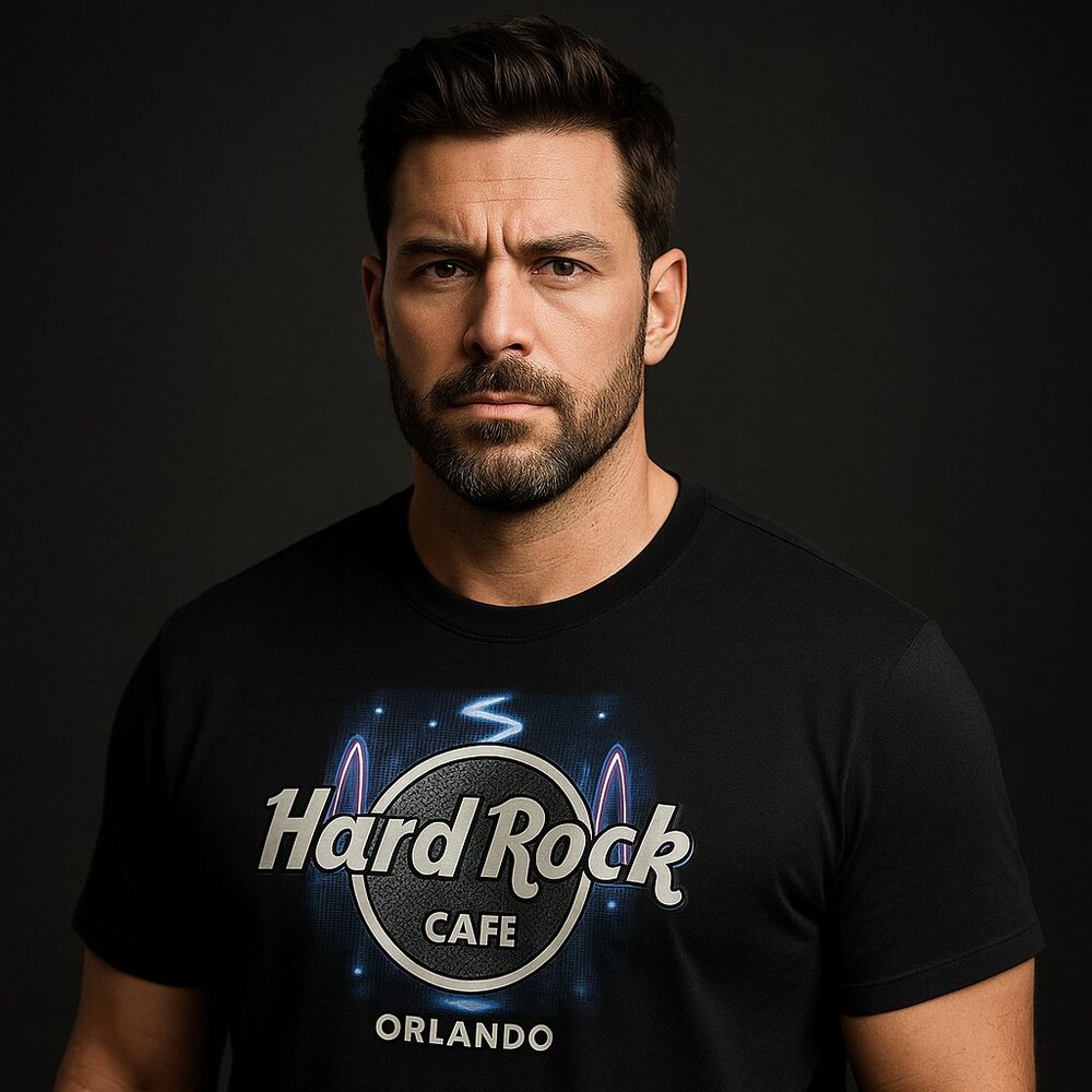 Hard Rock Cafe Orlando Black Graphic Tee – Size XXL